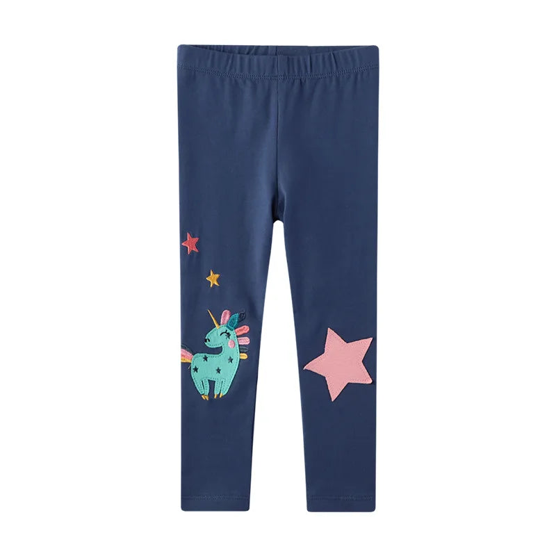 Girls' Leggings 100% Cotton Girl's Pants Girls' Skinny Pants Cartoon Print Pattern Children's Leggings Pants KF083