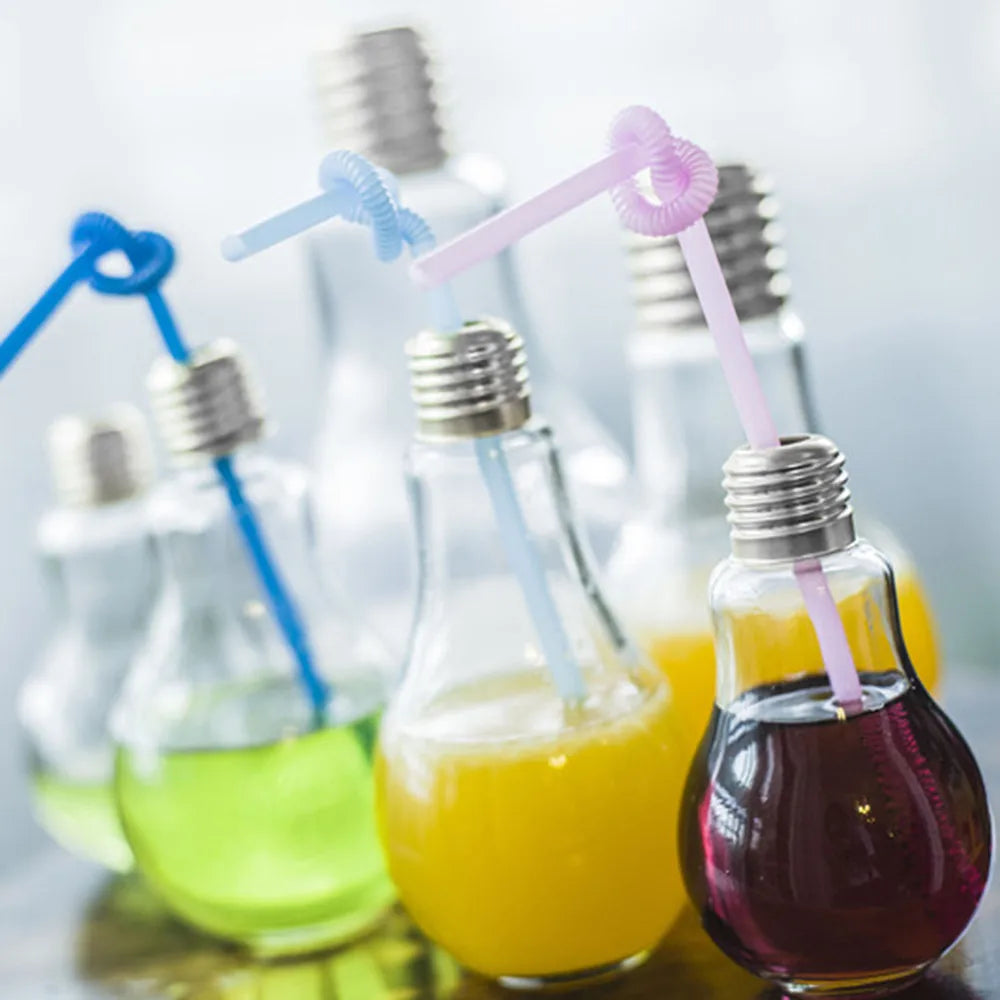 Bouteille d'eau créative d'été, petite gourde mignonne, à la mode, ampoule de jus de lait, anti-fuite, bouteilles portables mignonnes