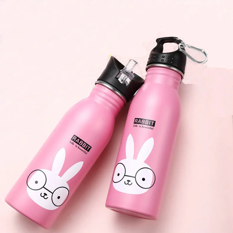 Bouteilles d'eau de sport en acier inoxydable pour enfants, 500ml, Portable, cyclisme en plein air, Camping, vélo, bouilloire
