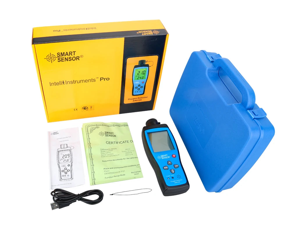 Capteur Intelligent Numérique d'Oxygène, Détecteur de Gaz, Alarme Sonore et Lumineuse, Moniteur de Qualité de l'Air avec Écran LCD de Température