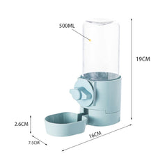 Automatic pet feeder, hanging cage, bowl, water bottle, food container, dispenser for puppies, cats, rabbits, birds, pet food product
