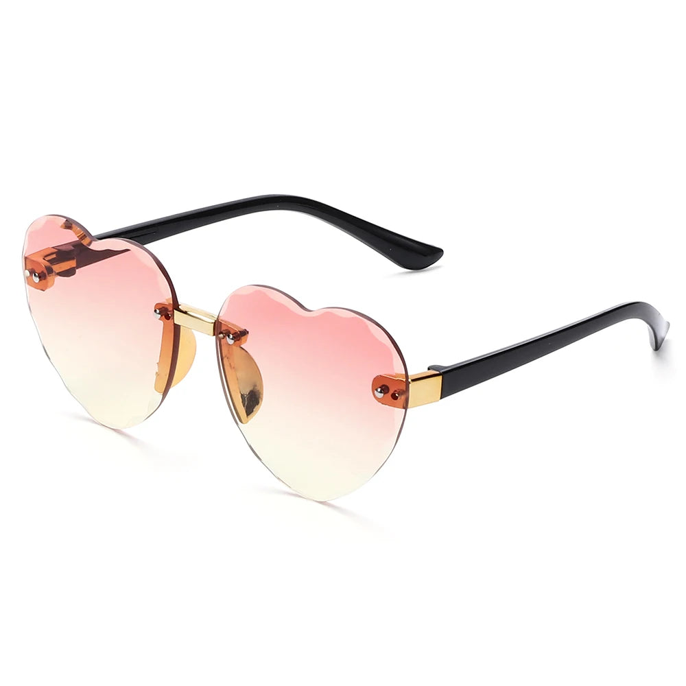 Lunettes de soleil en forme de cœur pour enfants, lentilles océArabes, lunettes de soleil pour enfants, protection UV 400, lunettes de fête et de photographie