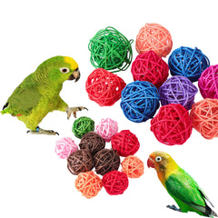 Jouets pour oiseaux pour animaux de compagnie jouets à mâcher oiseau balle en rotin jouet pour perroquet perruche perruche calopsitte à mâcher jouets pour perroquet Cages jouets 5 pièces