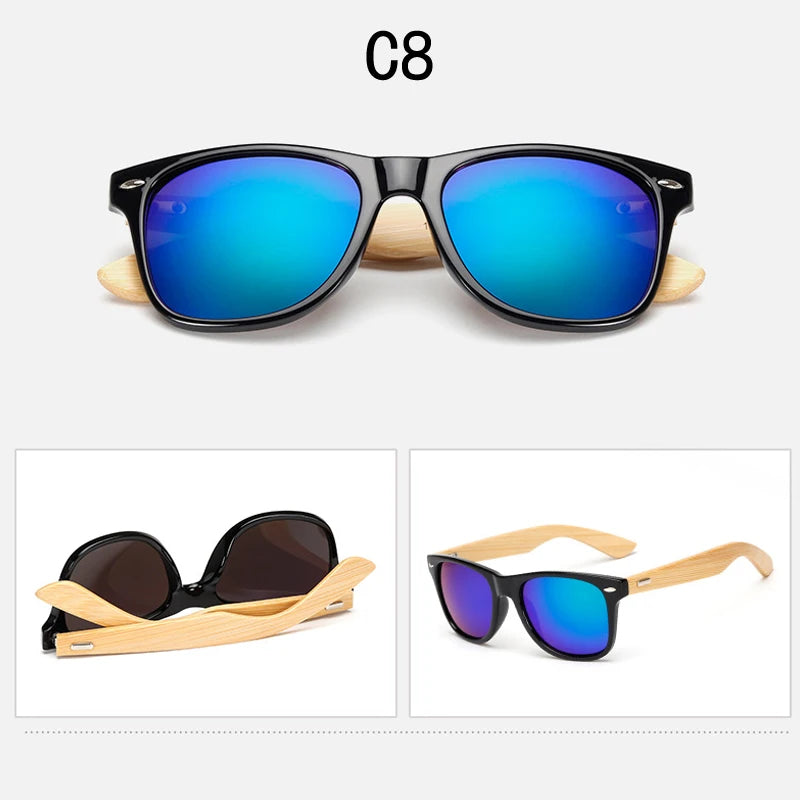 Lunettes De soleil en bois hommes femmes carré bambou femmes pour femmes hommes miroir lunettes De soleil surdimensionné rétro De Sol Masculino à la main