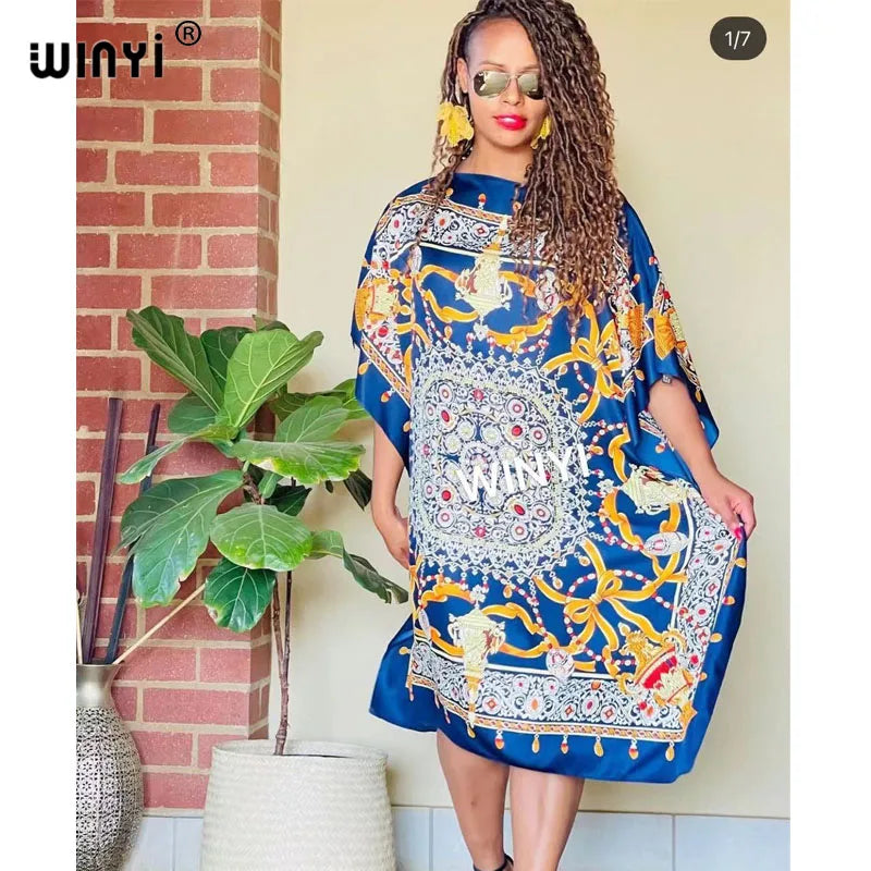 Robe longue imprimée chauve-souris pour femmes, robe élégante, robe de soirée, robe éducative, design de mode, été, automne, 2021