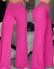 Boutique Wholesale 2024 Summer New Fashionable Temperament Commuting High Waist Casual Wide Leg Women's Pants