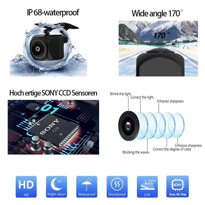 Caméra de recul pour Ford Escape Kuga C520 2013 2014 2015 2016 2017 2018 2019, Vision nocturne Full HD, CCD, objectif Fish Eye