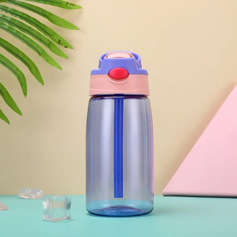 Bouteille d'eau portable avec paille pour enfants, tasse de fitness pour filles, voyage, HI Gym Sports, été, eau froide, jus, 480ml