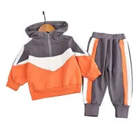 Girls' solid color outfit set, long-sleeved cropped sweater and pants, 2 pieces, new spring-autumn fashion, casual suit for children aged 4 to 12 years