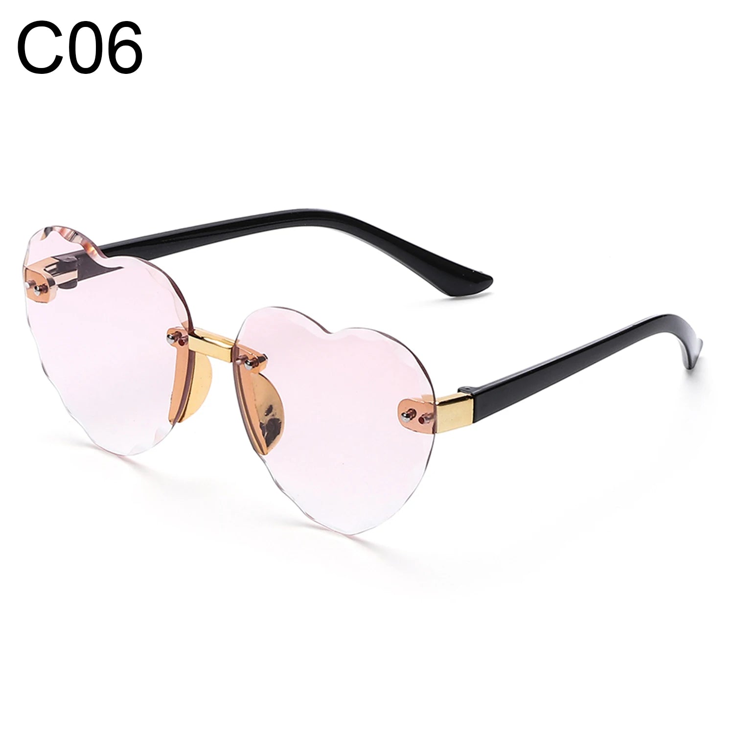 Lunettes de soleil en forme de cœur pour enfants, lentilles océArabes, lunettes de soleil pour enfants, protection UV 400, lunettes de fête et de photographie