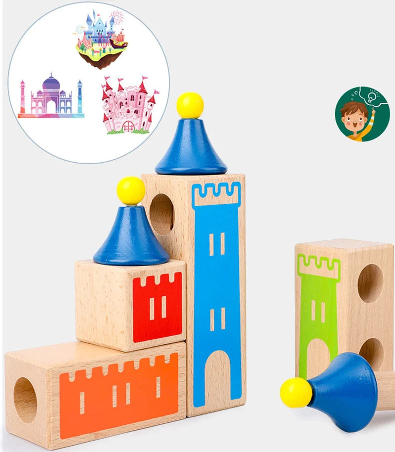 Puzzle en bois Montessori pour enfants, château de rêve changeant de bois, bloc de construction, jeu d'entraînement IQ, cadeau de pensée logique, jouets pour enfants