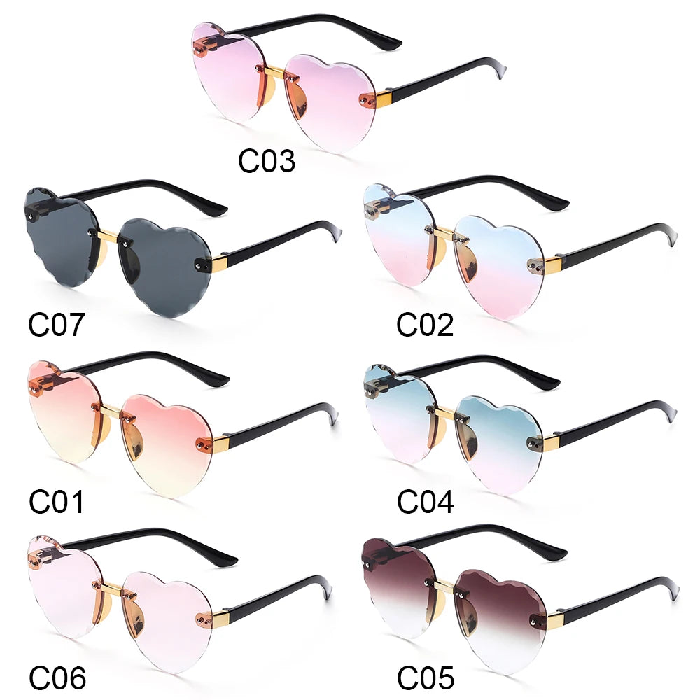 Lunettes de soleil en forme de cœur pour enfants, lentilles océArabes, lunettes de soleil pour enfants, protection UV 400, lunettes de fête et de photographie