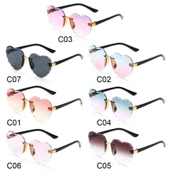 Lunettes de soleil en forme de cœur pour enfants, lentilles océArabes, lunettes de soleil pour enfants, protection UV 400, lunettes de fête et de photographie