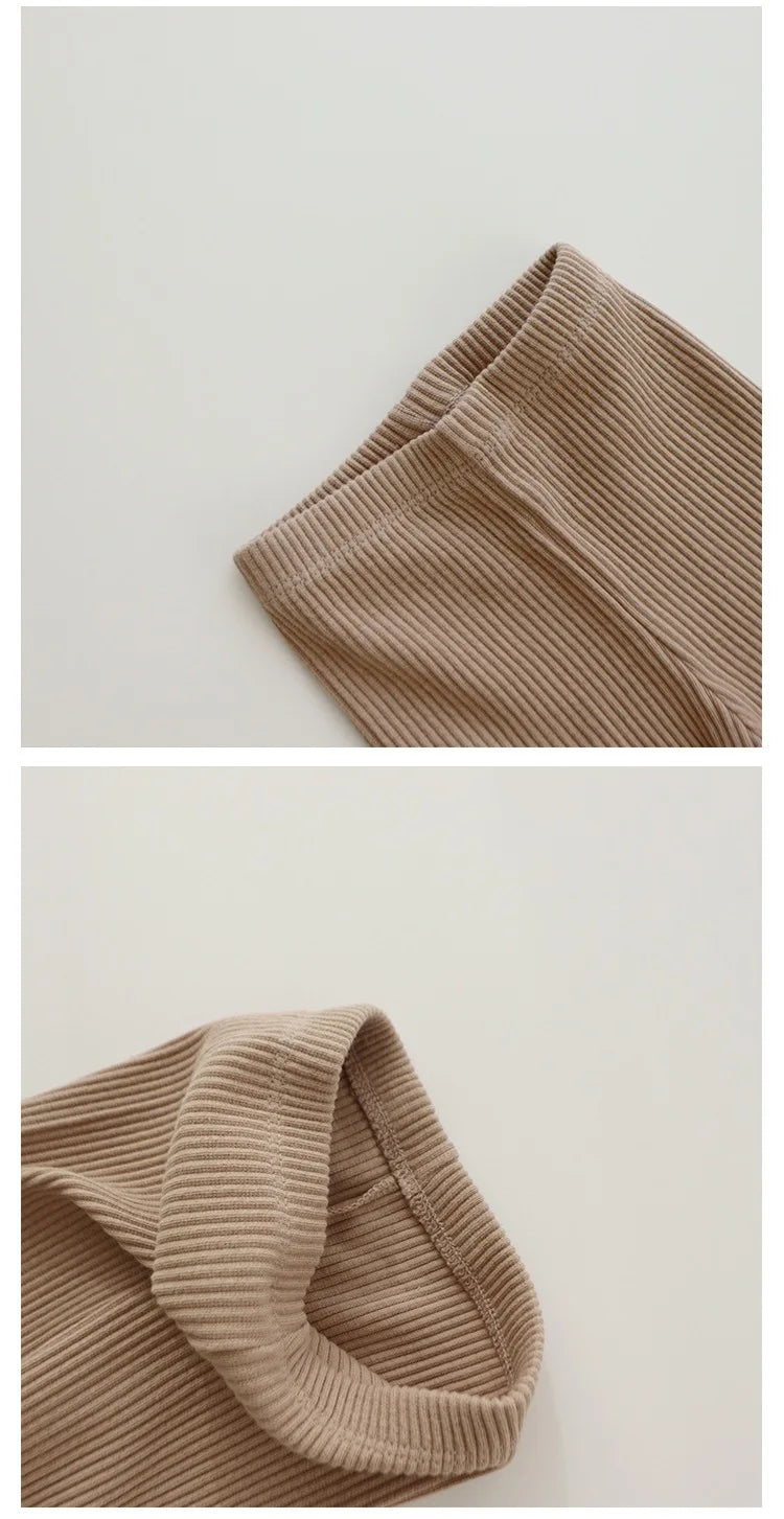 Leggings pour nouveau-né fille, vêtements pour nourrissons, en coton côtelé, solides, en dentelle, bouche de pied, pantalons slim, vêtements pour bébé