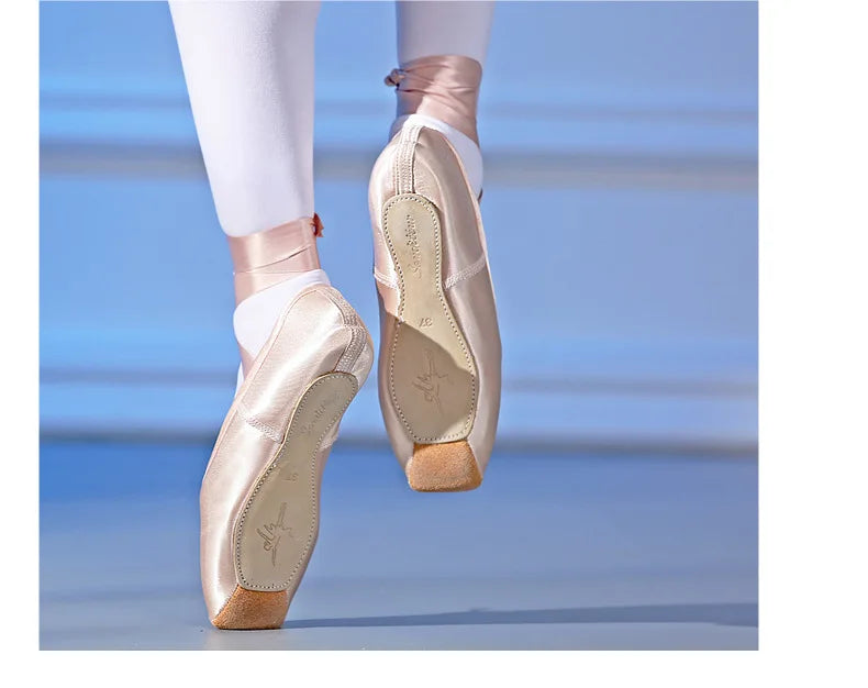 Femmes chaussures de danse de Ballet enfant et adulte chaussures de Pointe de Ballet professionnel avec rubans chaussures femme Zapatos Mujer baskets filles