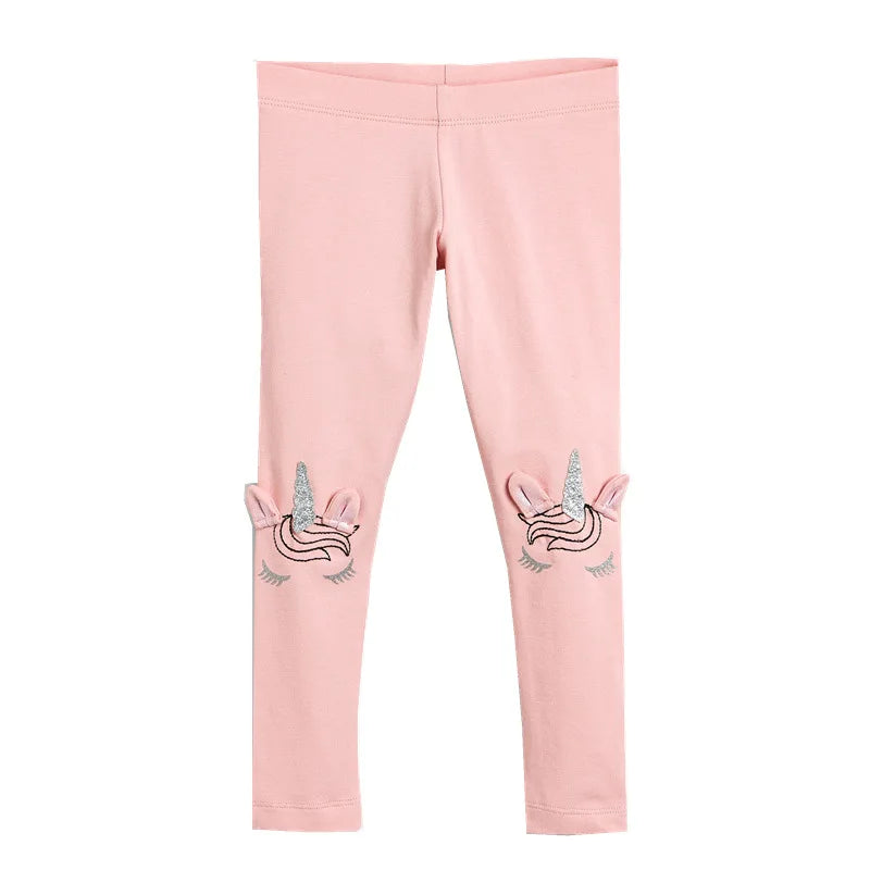 Girls' Leggings 100% Cotton Girl's Pants Girls' Skinny Pants Cartoon Print Pattern Children's Leggings Pants KF083