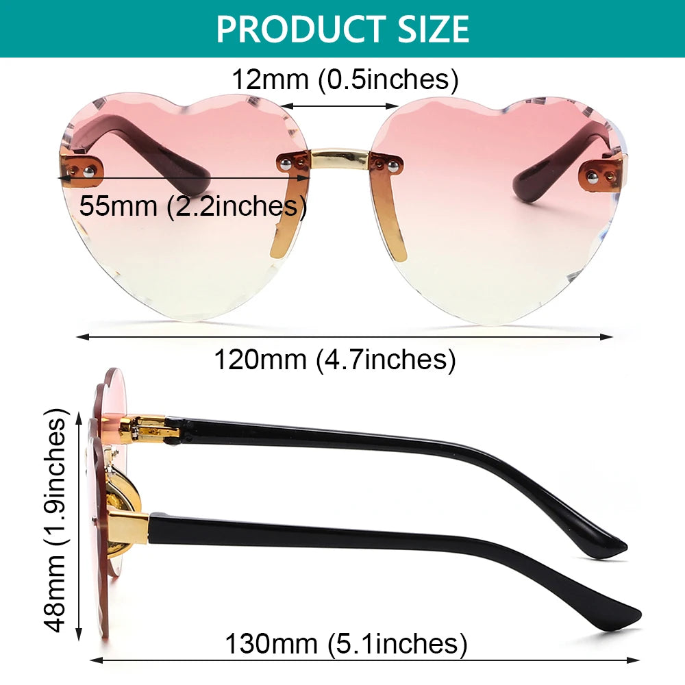 Lunettes de soleil en forme de cœur pour enfants, lentilles océArabes, lunettes de soleil pour enfants, protection UV 400, lunettes de fête et de photographie