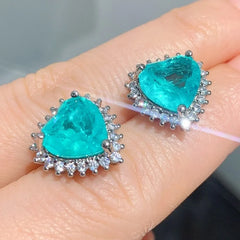 Bijoux d'oreille Paraiba, accessoires de fête de mariage
