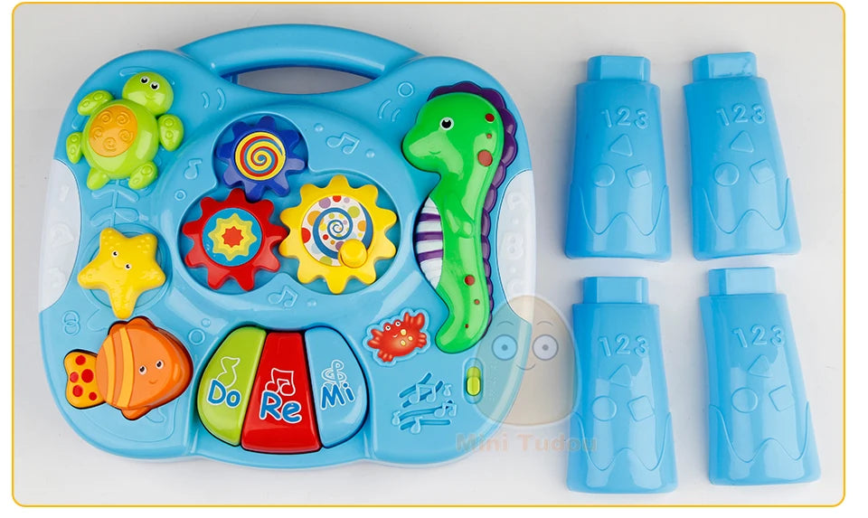 Table musicale jouets pour bébé Machine d'apprentissage jouet éducatif Table d'apprentissage musical jouet Instrument de musique pour enfant en bas âge 6 mois +