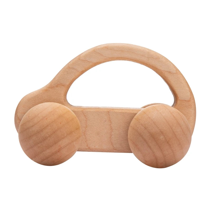 Décennie s de voiture en bois de hêtre pour bébé, jouets de dessin animé, Van dos Montessori, jouets de dentition pour enfants, cadeau d'anniversaire pour nouveau-né
