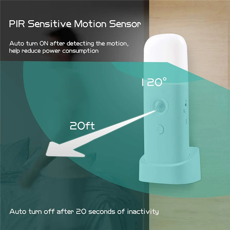 Veilleuse d'intérieur avec détecteur de mouvement, lumière LED à intensité variable rechargeable par USB, lampe de nuit portable activée par le mouvement pour chambre d'enfant