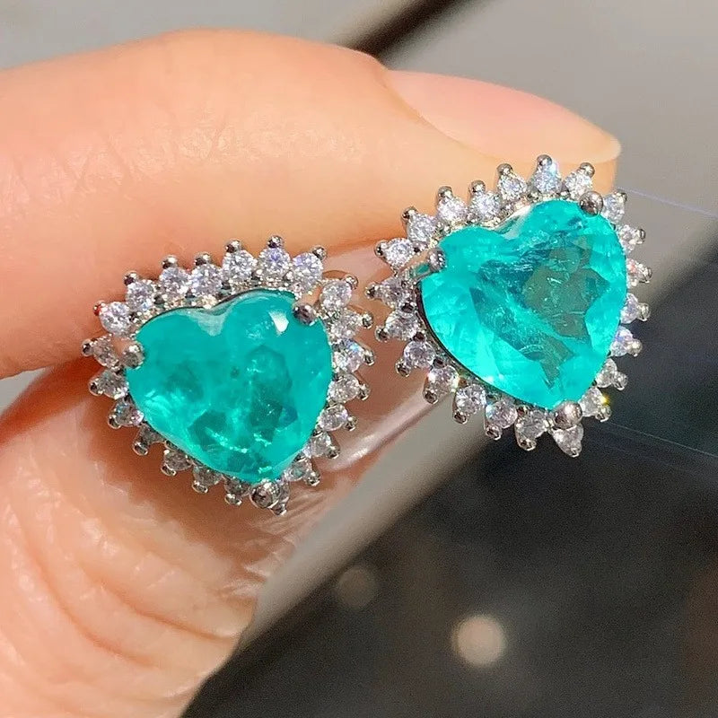 Bijoux d'oreille Paraiba, accessoires de fête de mariage