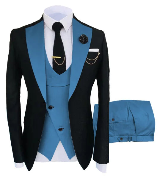 New Men's Suit Popular Luxury Clothing Party Stage Men's Suit Groomsmen Regular Fit Tuxedo 3 Piece Set Jacket + Pants + Vest