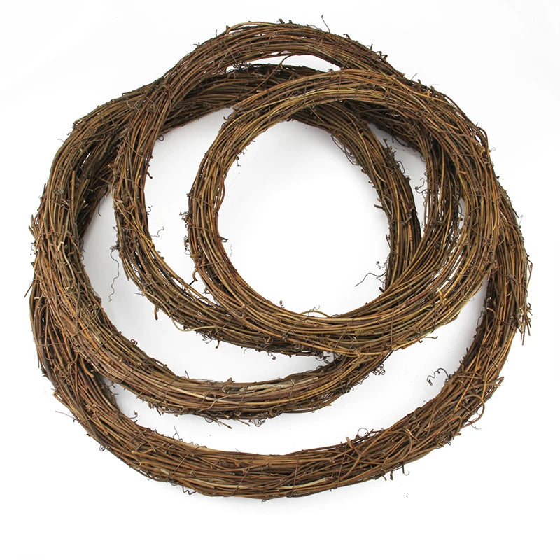 Décorations de joyeux noël pour la maison, guirlande de couronne en rotin naturel, artisanat d'arbre, accessoires de décoration de noël, printemps, mariage, nouvel an, bricolage