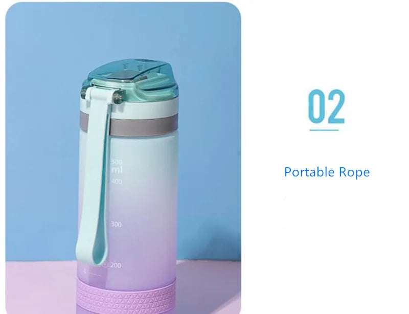 Bouteille d'eau en plastique de 600ml, livraison gratuite, articles portables, Shaker d'extérieur, Sport, mignon, pour filles, nouvelle mode