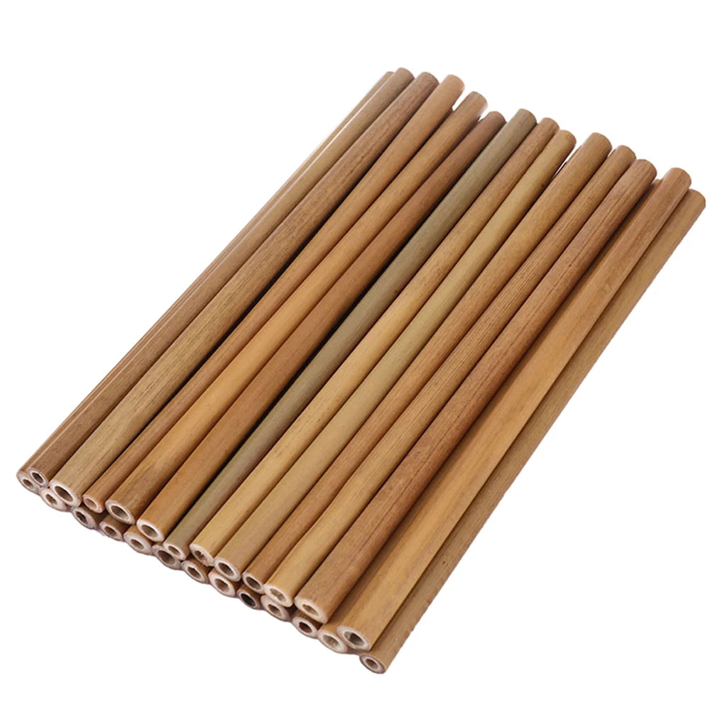 Pailles réutilisables en bambou, 30 pièces, Tube en bois creux de 10cm, pailles à boire en bambou pour cuisine, maison, fête, outil de Bar de mariage