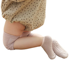 Ensemble de chaussettes et genouillères pour bébé, pour filles et garçons, couleur unie, antidérapantes, sécurité pour enfants rampantes, protection des jambes et des genoux