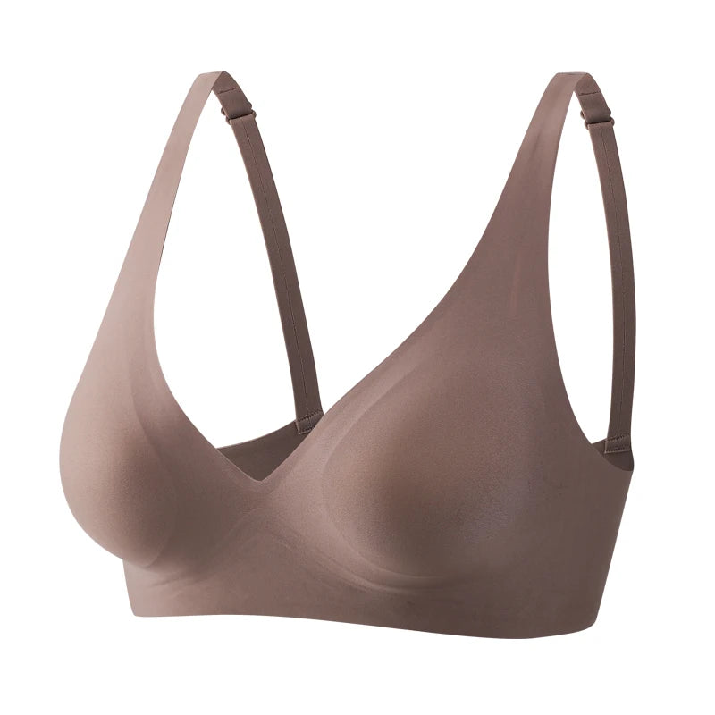 FINETOO-Soutien-gorge souple sans fil pour femmes, soutiens-gorge en V profond, Bralette sexy, Soutien-gorge rembourré S-XL femme, Sous-vêtements sans couture, Lingerie confortable pour dames