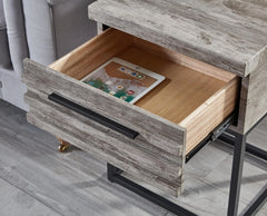 Astral 3-Piece Upholstered Bedroom Set Tufted Wingback Bed With Two Gray Nightstands