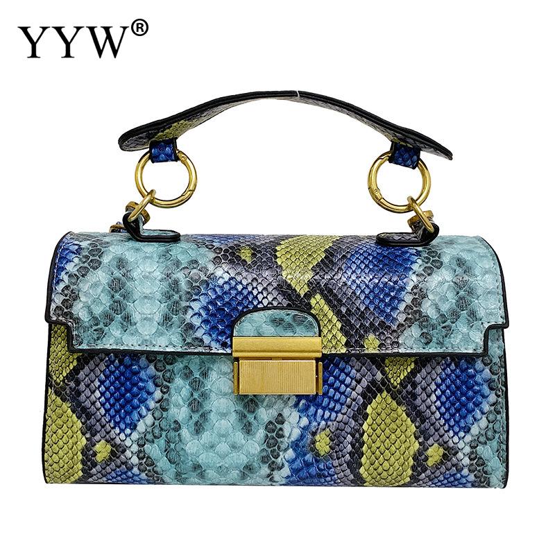 Women's PU leather shoulder bag, snakeskin pattern, square messenger bag, women's tote bag, insider bags, luxury brand, 2023 