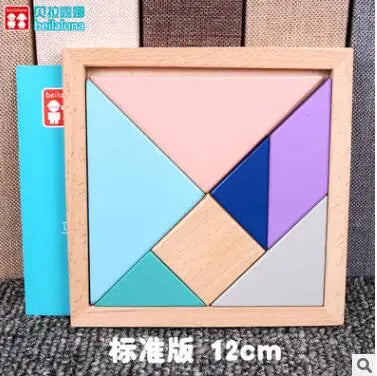 Planche en bois Puzzle enfants éducatif mathématiques Tangram Puzzles jeu jouets pour adultes enfants