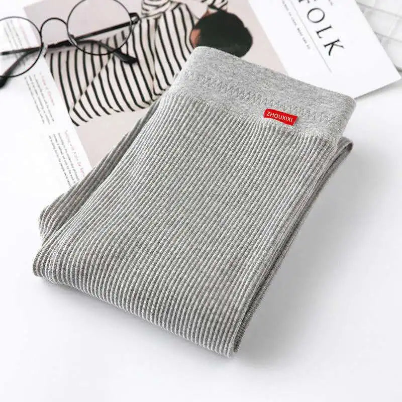 Women's Ribbed Leggings 2025 High Waist Autumn Winter Warm Cotton Leggings Casual Fashion Mesh 2XL Black Pants Sexy Leggings