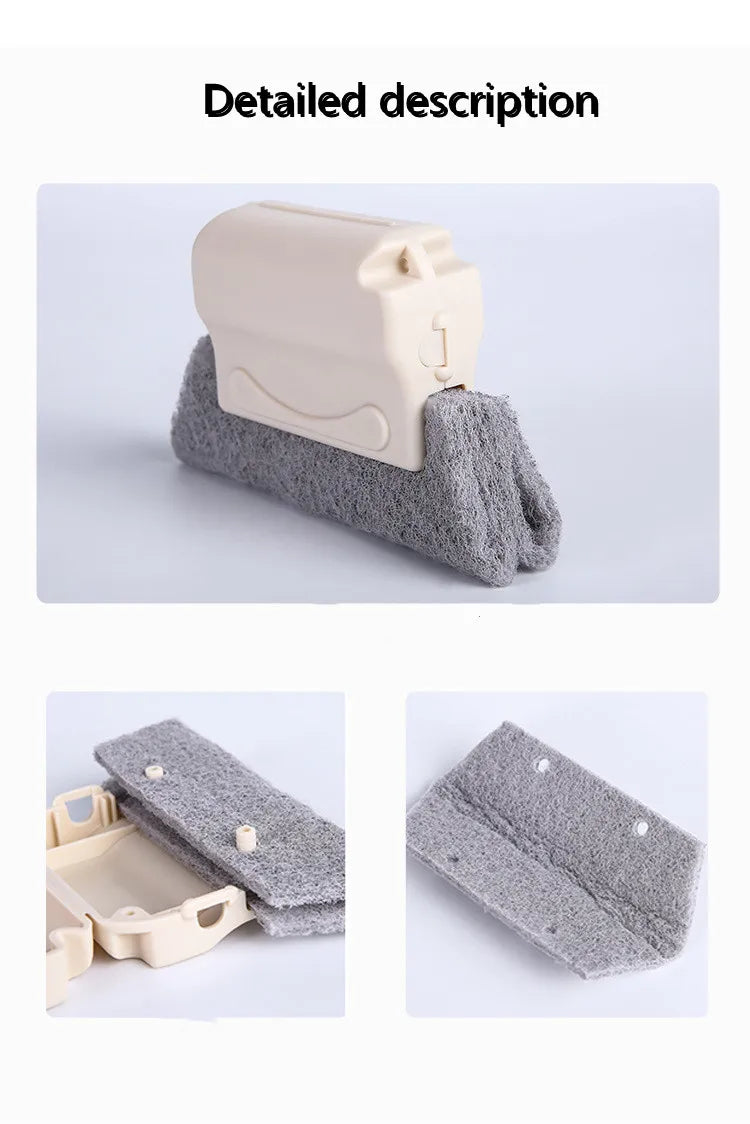 Brosse de nettoyage de rainure, chiffon de fenêtre créatif, brosse de nettoyage de fentes de fenêtre, outil de nettoyage de fentes de fenêtre