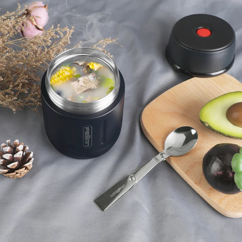 FEIJIAN 500 ml Thermos alimentaire, pot alimentaire isolé sous vide en acier inoxydable 316 avec cuillère boîte à déjeuner pour enfants