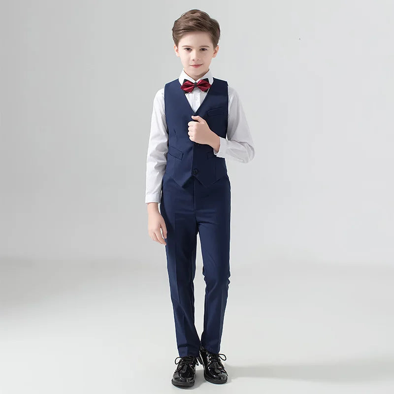 Costume de mariage formel pour garçons, Blazer de smoking pour fête de bal pour enfants, Costume de spectacle Pinao pour la journée des enfants, uniforme scolaire 2-14T