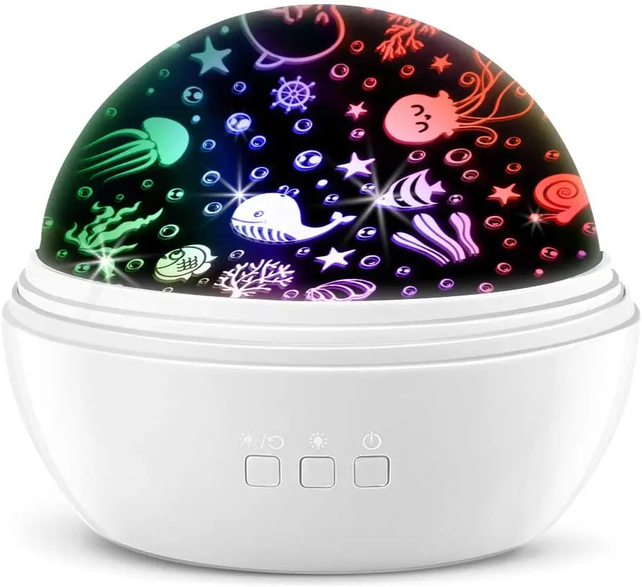 Veilleuse pour enfants 360 °   Projecteur de veilleuse étoilée rotatif pour bébé, projecteur de vagues d'océan pour décoration de chambre d'enfants