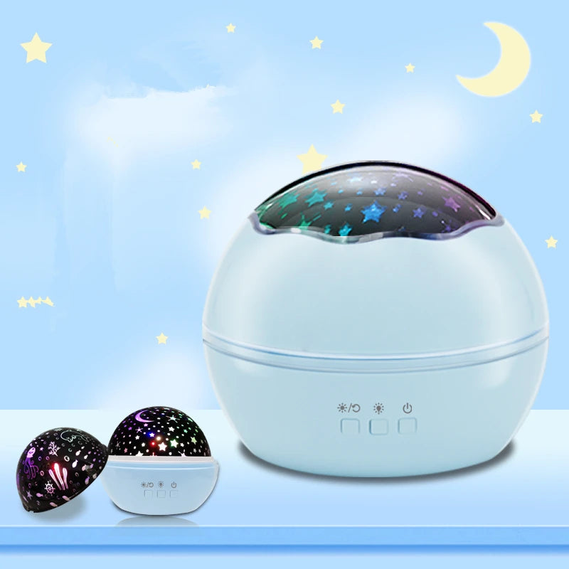 Veilleuse pour enfants 360 °   Projecteur de veilleuse étoilée rotatif pour bébé, projecteur de vagues d'océan pour décoration de chambre d'enfants