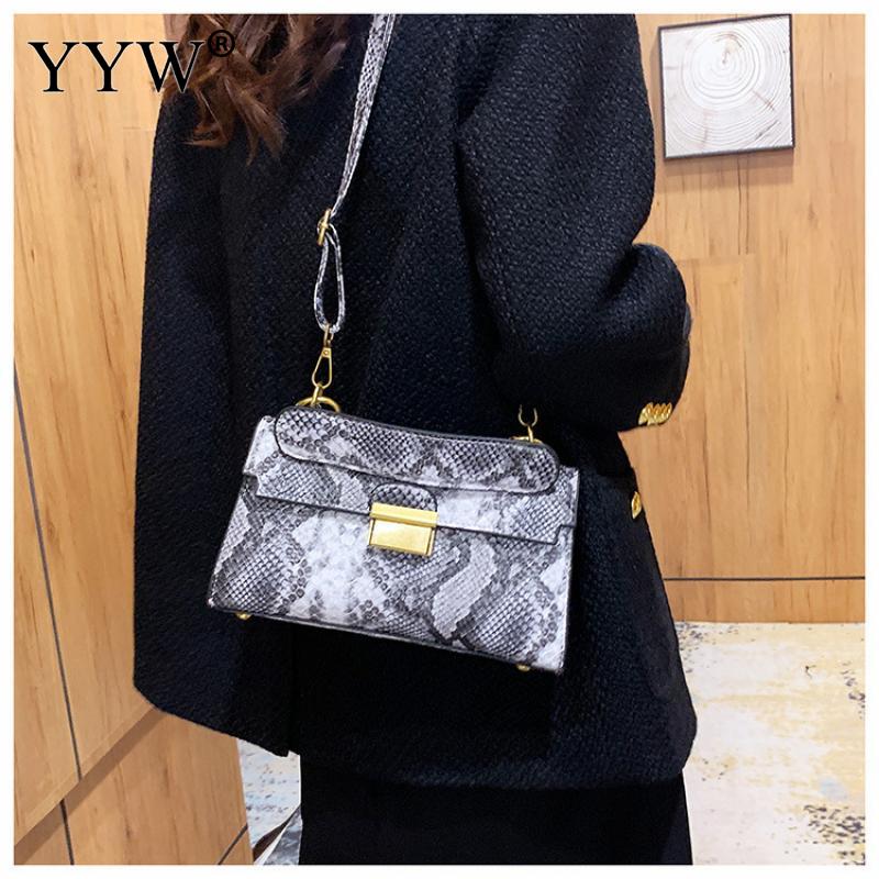 Women's PU leather shoulder bag, snakeskin pattern, square messenger bag, women's tote bag, insider bags, luxury brand, 2023 