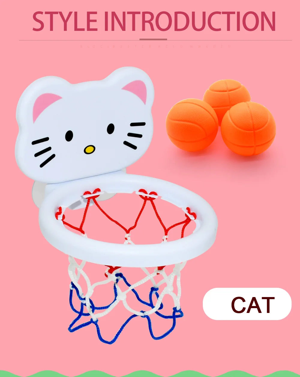 Cadre de basket-ball d'intérieur sur le thème des animaux pour tout-petits, ensemble de jouets de bain pour enfants avec 3 balles en plastique, jeu amusant interactif pour bébés Parents et enfants