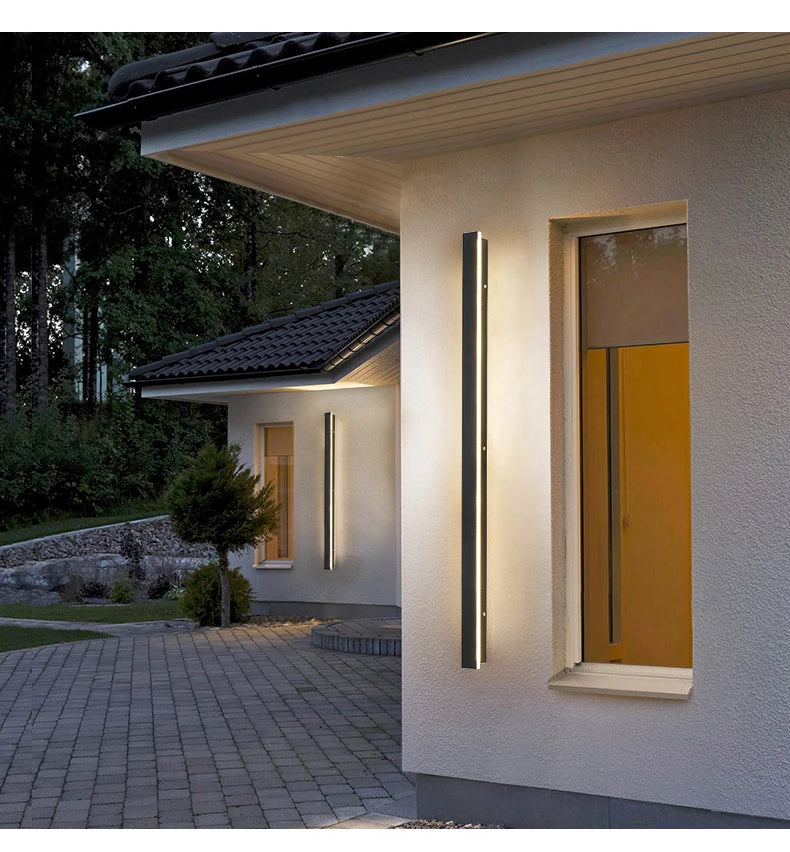 LED étanche longue applique murale ip65 éclairage extérieur jardin maison de campagne balcon lumière mur intérieur chambre salon lumière