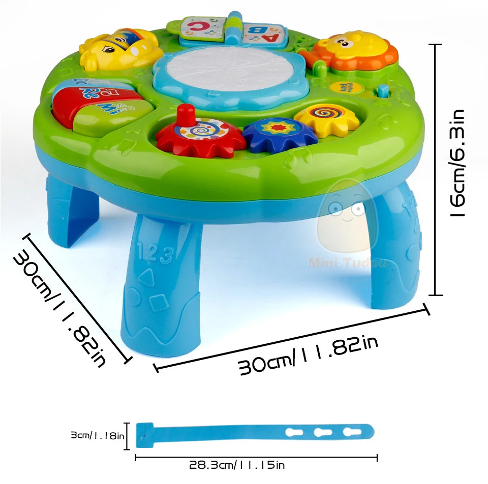 Table musicale jouets pour bébé Machine d'apprentissage jouet éducatif Table d'apprentissage musical jouet Instrument de musique pour enfant en bas âge 6 mois +