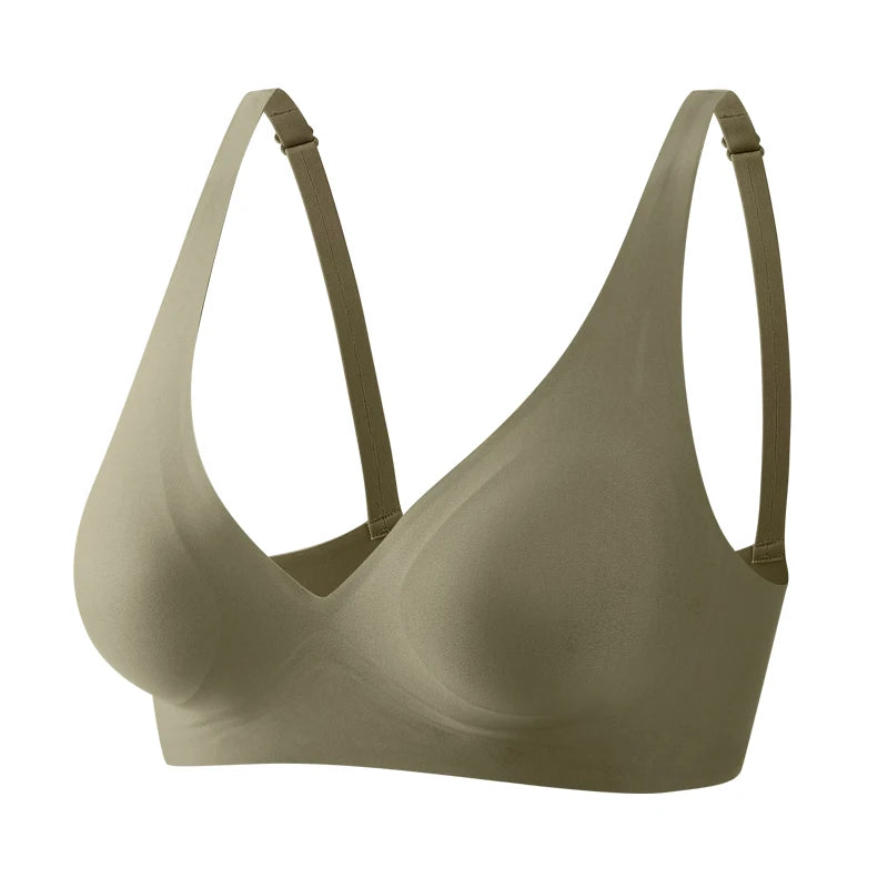 FINETOO-Soutien-gorge souple sans fil pour femmes, soutiens-gorge en V profond, Bralette sexy, Soutien-gorge rembourré S-XL femme, Sous-vêtements sans couture, Lingerie confortable pour dames