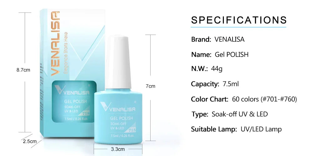 Venalisa VIP4 vernis à ongles 7.5ml HEMA gratuit tremper UV LED Gel vernis couverture complète Super Texture magnifique manucure à ongles