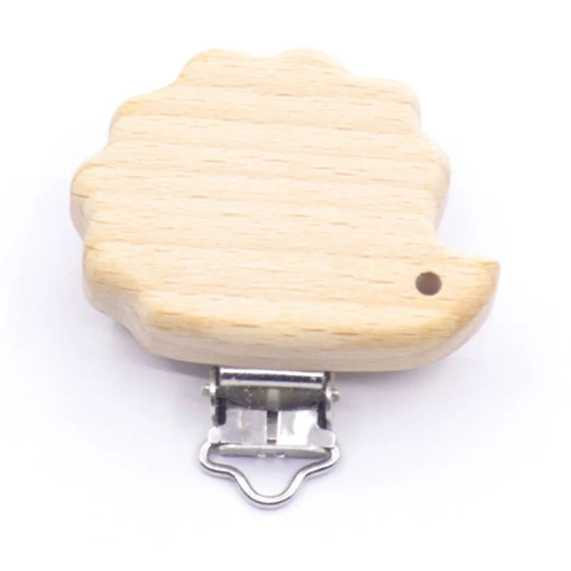 5 pièces/ensembles bébé sucette Clips sans BPA mignon modélisation hêtre attache-sucette bébé bricolage dessin animé Animal bois bûche mamelon chaîne support