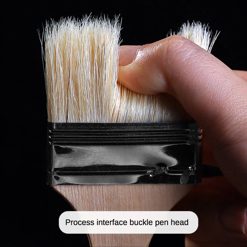 12 pièces/ensemble, pinceau de peinture à l'huile pour aquarelle, brosse d'art en poils de porc, brosse de nettoyage en bois facile à nettoyer, brosse à récurer pour barbecue