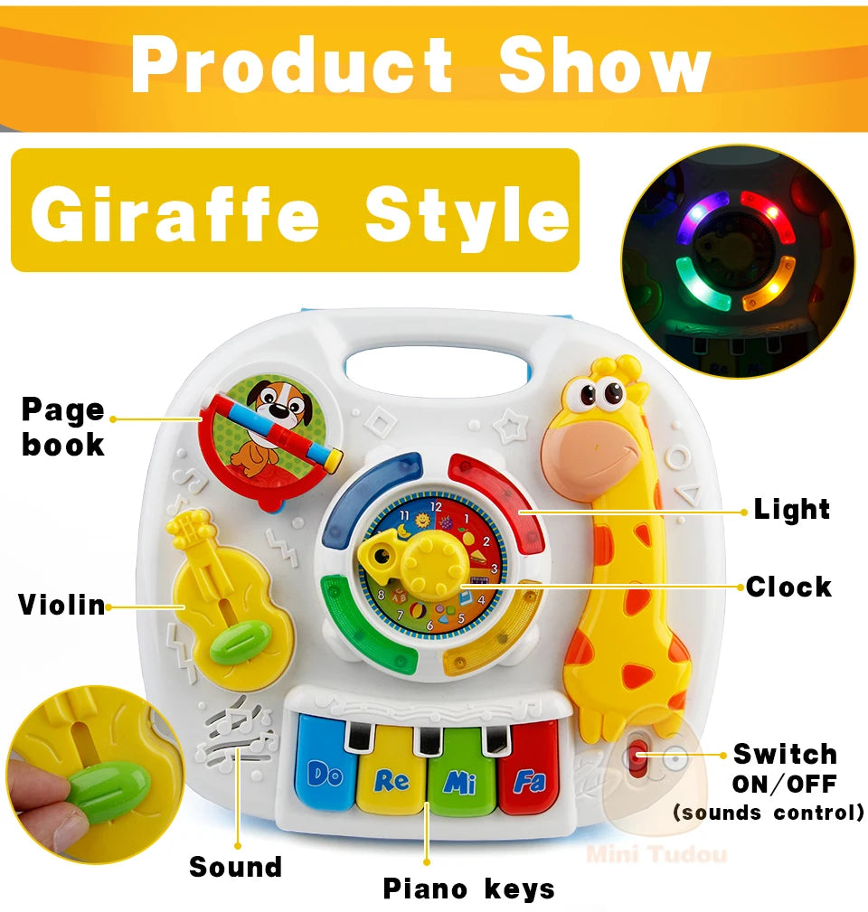 Table musicale jouets pour bébé Machine d'apprentissage jouet éducatif Table d'apprentissage musical jouet Instrument de musique pour enfant en bas âge 6 mois +